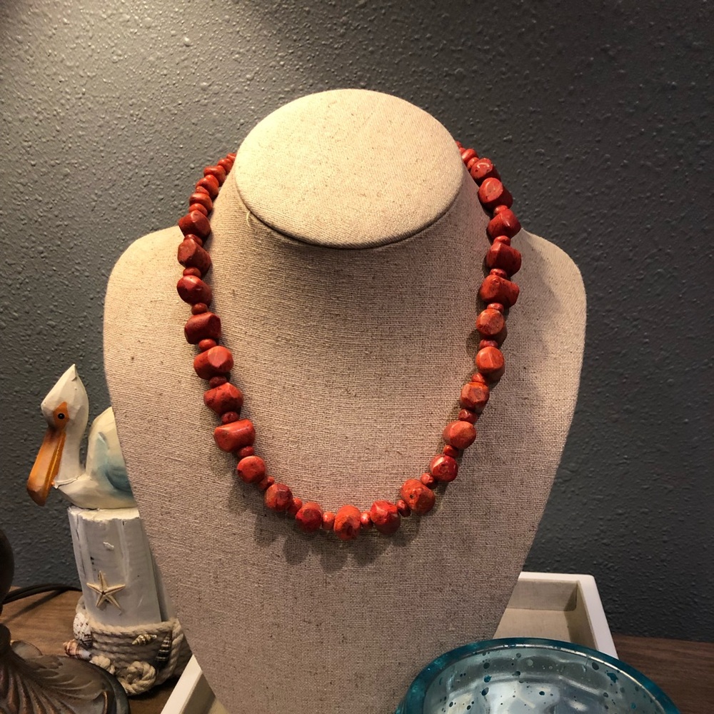 🦋 Retired Silpada Coral Nugget Necklace